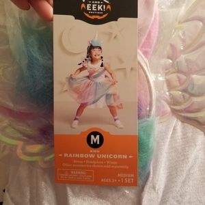 Rainbow unicorn girls costume size M (7-8)